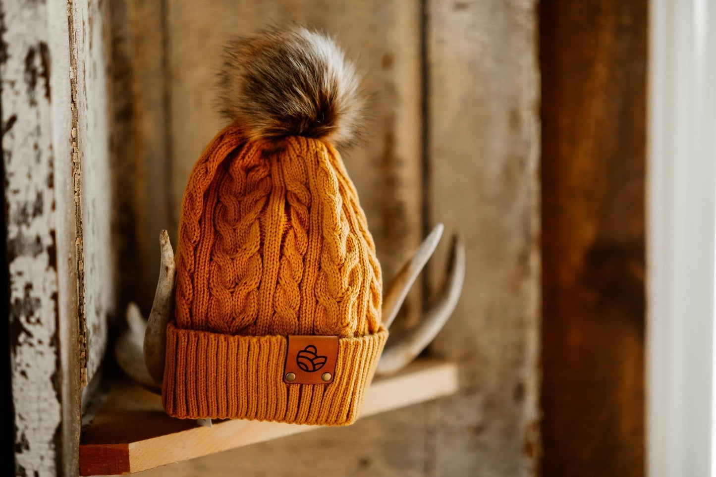 Leather Patch Toque - Maplescapes Farm Odessa