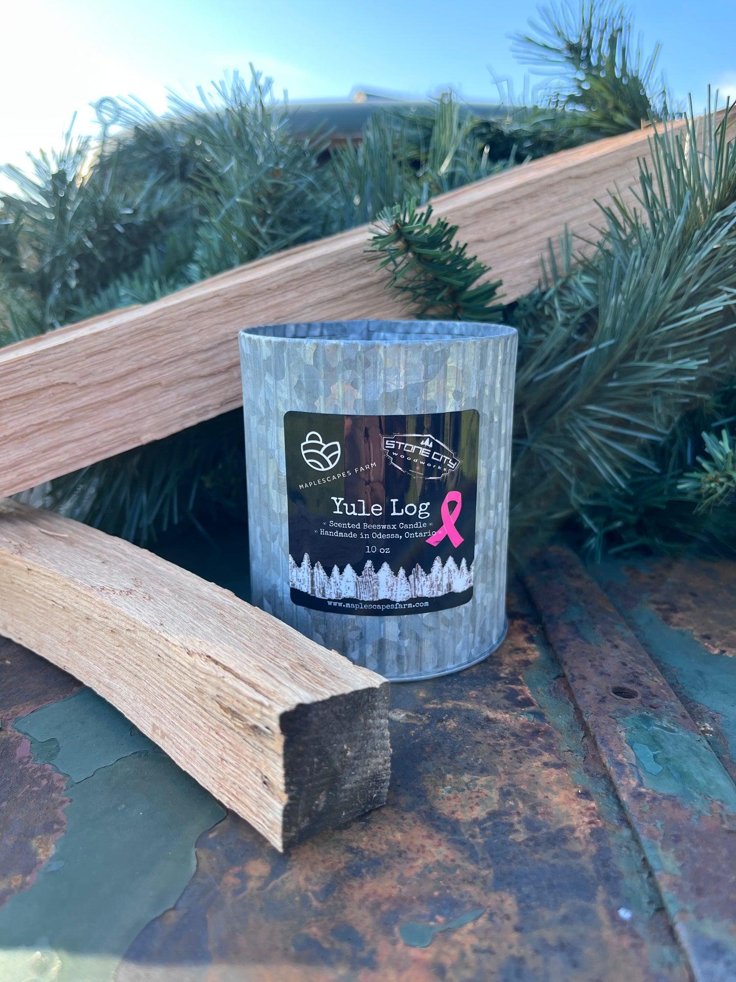 Rustic Beeswax Candle - Maplescapes Farm Odessa