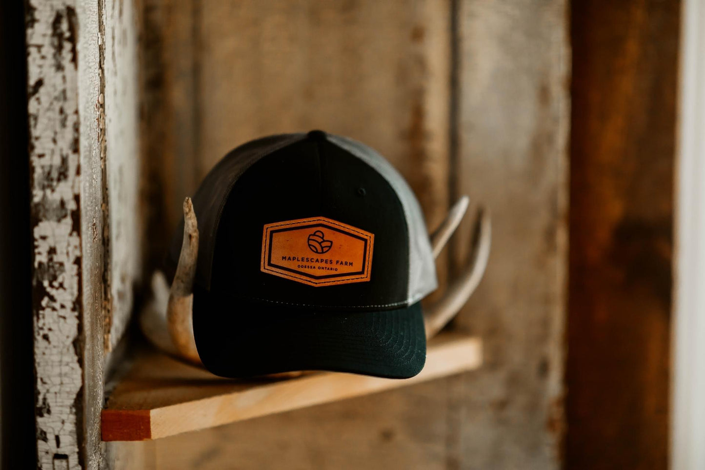 Leather Patch Trucker Hat - Maplescapes Farm Odessa